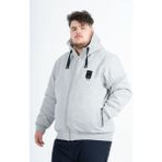 Maraton Büyük Beden Erkek Kapüşonlu Gri Melanj Mont - 3XL