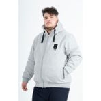 Maraton Büyük Beden Erkek Kapüşonlu Gri Melanj Mont - 6XL