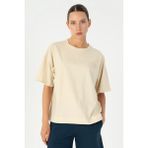 MARATON Comfort Kadın Bisiklet Yaka Bej- T-shirt