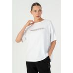 Maraton Comfort Kadın Bisiklet Yaka Beyaz- T-shirt