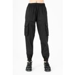Maraton Comfort Kadın Dönüşlü Lastik Paça Siyah- Pantolon