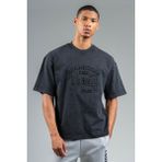 Maraton Oversize Erkek Bisiklet Yaka Siyah T-shirt - XL