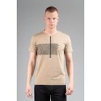 Maraton Regular Erkek Bisiklet Yaka Açık Vizon T-Shirt