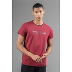 Maraton Regular Erkek Bisiklet Yaka Bordo- T-Shirt - 2XL