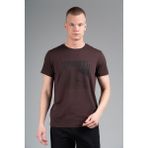 Maraton Regular Erkek Bisiklet Yaka Koyukahve- T-Shirt - Koyu Kahverengi