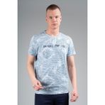 Maraton Regular Erkek Bisiklet Yaka Mavimelanj- T-Shirt - Mavi Melanj