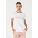 Maraton Regular Kadın Bisiklet Yaka Beyaz- T-shirt