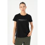 Maraton Regular Kadın Bisiklet Yaka Siyah- T-shirt - XL