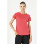 Maraton Slimfit Kadın Bisiklet Yaka Mercan T-Shirt - XL