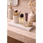 Marbello 12x25 cm Kuvars Mermer Dekoratif Organizer Tepsi Kahve Sunum Banyo Parfüm Standı