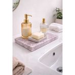 Marbello Leylak Mermer Dekoratif Tepsi 12x25 cm Dikdörtgen Vanity Tepsi Banyo Organizer