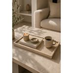 Marbello Traverten Mermer Tepsi 20x30 cm Dekoratif Sunum Tepsisi Banyo Organizer Doğal Taş