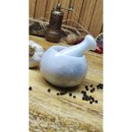 Marble Center Mermer Havan Seti Küçük Boy Doğal Taş Beyaz 8 x 8 cm