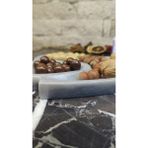 Marble Center Mermer Kalp Sunumluk Tepsi Dekoratif Çerezlik - Gri