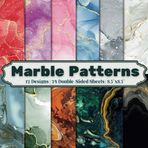 Marble Patterns Scrapbook Paper Craft Pad: 12 Colorful Marble Designs, 24 Double-Sided Sheets Printed on 8.5"x8.5" Size Paper With Premium Vibrant ... Collage, Cardstock, Gift Wrapping Etc