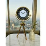 Marble Üç Ayaklı Metal Masa Saati Vitrin