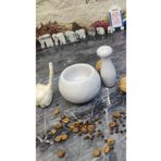 Marblecenter MERMER HAVAN SETİ KÜÇÜK BOY DOĞALTAŞ 8x8 Cm Açık Gri