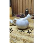 Marblecenter MERMER HAVAN SETİ KÜÇÜK BOY DOĞALTAŞ 8x8 Cm - Beyaz 1.kalite