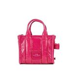 Marc Jacobs Parlak Kırışık Crossbody Tote Çanta, macenta, One Size