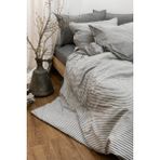 Marcalanya Doğal Ipliği Boyalı Çift Kişilik Pamuklu Nevresim Takımı Kutulu Duvet Cover Set (Lastikli Çarşaf) - Gri - Antrasit - 200 x 220 cm