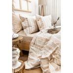 Marcalanya Doğal Ipliği Boyalı Çift Kişilik Pamuklu Nevresim Takımı Kutulu Duvet Cover Set (Lastikli Çarşaf) - Kahve - Beyaz - 200 x 220 cm