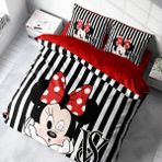 Marcalanya Marka Nevresim Takımı Çift Kişilik Pamuklu Saten Kumaş 6 Parça 3d Digital Baskı Duvet Cover Set - 200 x 220 cm - Beyaz - Siyah