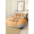 Marcalanya Nevresim Takımı Çift Kişilik Pamuklu Saten Kumaş 6 Parça 3D Dijital Baskı Duvet Cover Set Model No: - 200 x 220 cm - 06-Turuncu