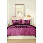 Marcalanya Nevresim Takımı Çift Kişilik Pamuklu Saten Kumaş 6 Parça 3D Dijital Baskı Duvet Cover Set Model No: - Pembe - 200 x 220 cm
