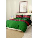 Marcalanya Nevresim Takımı Çift Kişilik Pamuklu Saten Kumaş 6 Parça 3D Dijital Baskı Duvet Cover Set Model No: - Yeşil - 200 x 220 cm