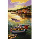 MARCEL SANAT Kıyıdaki Küçük Kayıklar Pixart Sanat Elmas Mozaik Tablo Diamond Türkiye30*51