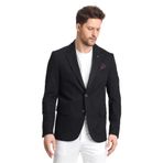 Marcio Erkek Siyah Pamuk Karışımlı Esneyen Kumaş Mono Yaka Slim Fit Spor Blazer Ceket Siyah 50