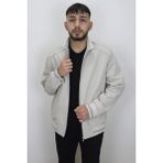 Marco Muratti Fistan Store Erkek Hakim Yaka Spor Kesim Rahat Kalıp Fermuar Kapamalı Yazlık Keten Mont - 2XL - Bej
