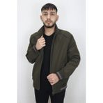 Marco Muratti Fistan Store Erkek Hakim Yaka Spor Kesim Rahat Kalıp Fermuar Kapamalı Yazlık Keten Mont - 3XL - Haki Yeşil