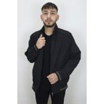 Marco Muratti Fistan Store Erkek Hakim Yaka Spor Kesim Rahat Kalıp Fermuar Kapamalı Yazlık Keten Mont - Siyah - 2XL