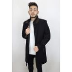 Marco Muratti Fistan Store Erkek Siyah Hakim Yaka Italyan Kesim Dar Kalıp Yünlü Düğme Kapamalı Kışlık Kaşmir Kaban - 48