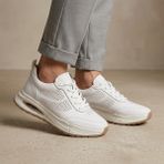 Marcomen 19027 Bağlı Yanı Delik Baskılı Hafif Günlük Erkek Sneaker Ayakkabı - Beyaz
