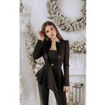 MARE BOUTIQUE 3'lü ŞIK TAKIM (CEKET,PANTOLON, CROP) YENİ Siyah L
