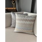 Marea Zigzag Desenli Dokuma Kırlent Kılıfı - 45 x 45 cm - Gri