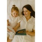 Marecot Silence Bebe Yaka Yetişkin Anne - Çocuk Müslin Pijama Takımı Kısa Kollu + Şort %100 Pamuklu