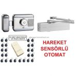 Marelli 3 lü apartman kapı seti Hareket sensörlü Marelli Motorlu otomat + DC300 Hidrolik kapı yayı