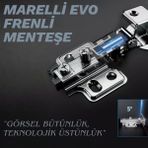 Marelli Evo Star Tipi Frenli (Pistonlu / Stoplu / Hidrolikli) Dolap Için Menteşe (Yavaşça Kapar) ( Eski Tip Menteşeler Için)