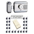 Marelli Sensörlü Motorlu Sessiz + Güvenli Manyetik Elektrikli Trajlı Apartman Kapı Kilidi Motorlu Otomat + Kartlı Sistemi + Trafosu + 25 Çip