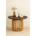Maren Aydınlatma Lighting & Accessories Palermo Yuvarlak Modern Klasik Rustik Retro Vintage Naturel Dekoratif Ahşap Çıtalı Eskitme Iskandinav Yan Orta Mantar Sehpa
