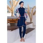 Maresiva Likralı Tam Tesettür Mayo 62110 - Lacivert - 2XL