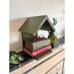 Marghe Ahşap Kitaplık – Pinterest Design, Hazır Monte, Görünmez Vida - Haki