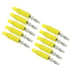 Marhynchus Muz Fiş, Muz Fiş Konnektörü, 10 Takım Terminal Bağlama Direği, Muz Erkek Fiş Pirinç PA Jak Konnektörü Presle Geçmeli, Elektrik Kutuları (YELLOW)