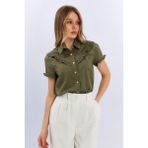 Maria Slim Fit Kadın Gömlek - Haki