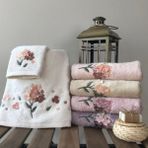 Maribor El-Yüz Havlusu Nakışlı Narissa Bambu 50 x 90 cm (6 Adet) - Renkli