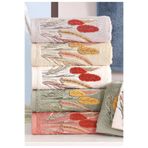 MARİBOR TRIGO - %70 Bambu / %30 Pamuk Suzeni Nakışlı El Havlusu - 6'lı Set 50x90