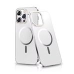 MarieLou Berlin | iPhone 14 I I Pro I Max | sarı metal görünümlü kılıf | Apple MagSafe aksesuarları ile uyumlu | sert kılıf (beyaz/gümüş, 14 Pro)